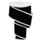 RG Ribbon: Black Velvet with White Trim 1.5" - 2.5" Wide x 10 Yards - For Bows, Wreaths, Crafts, and Decorations